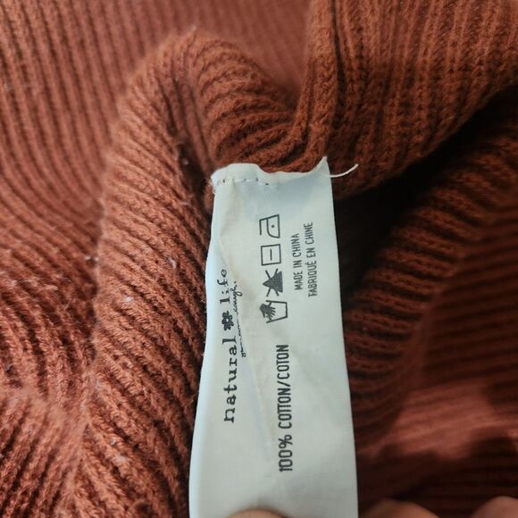 Natural Life Sweater Dress Small Medium Rust Orange Brown Ribbed Midi - Picture 11 of 13
